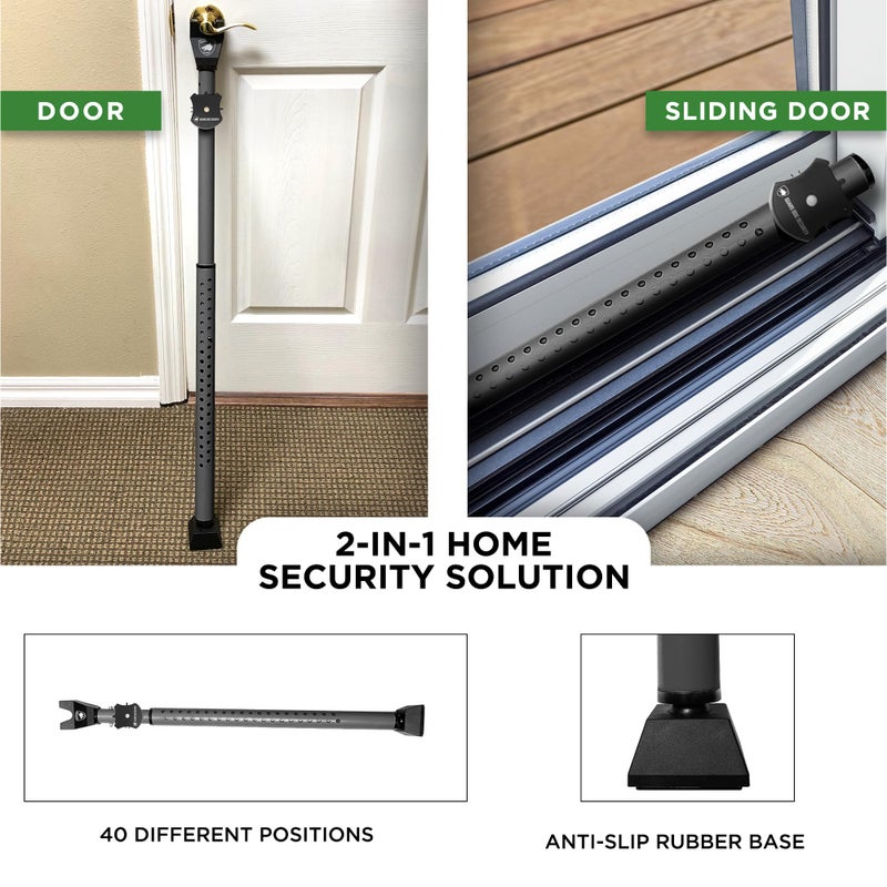 Guard Dog Security Adjustable Sliding Door Security Bar, Door Jammer 2-in-1 Adjustable Door Knob and Sliding Patio Door Stoppers Security with Alarm, 40 Different Adjustments by Guard Dog Security - Image 3